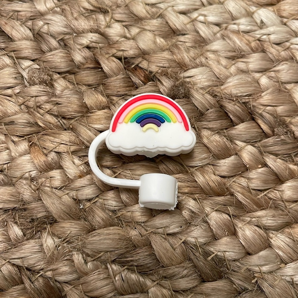 Rainbow and cloud Stanley cup/tumbler straw topper or straw cover